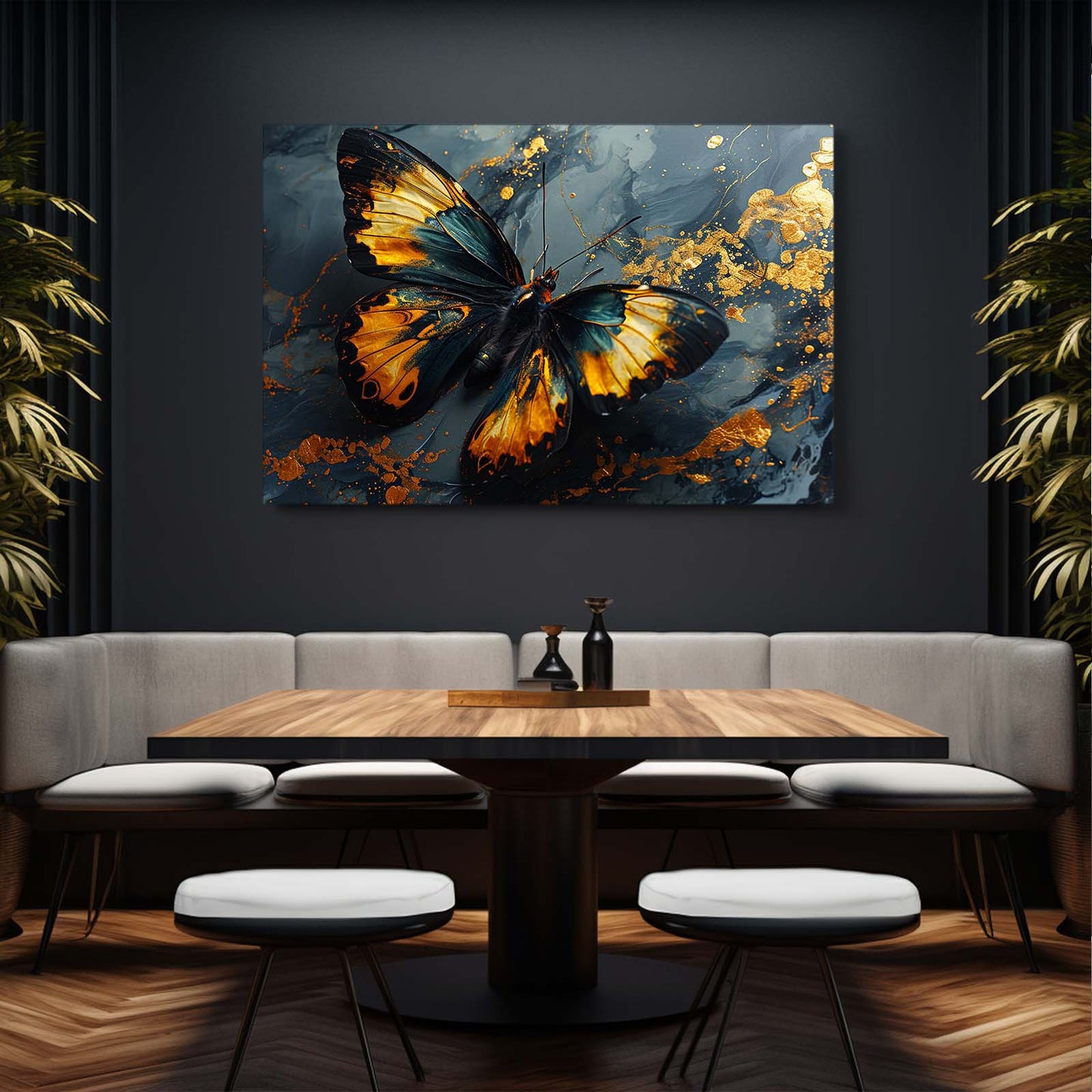 Black And Gold Butterfly Wall Art