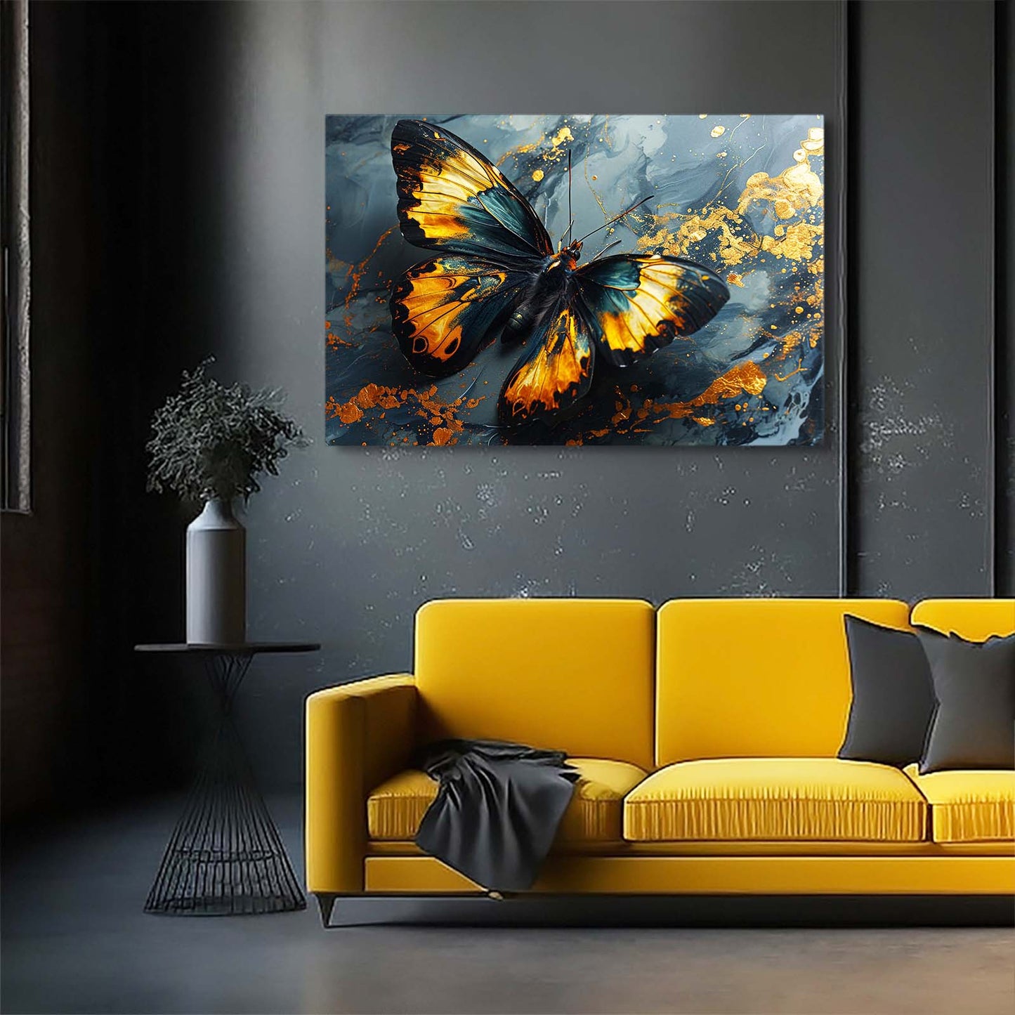 Black And Gold Butterfly Wall Art