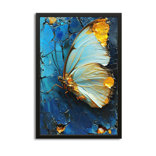 Blue Marble Butterfly Wall Art