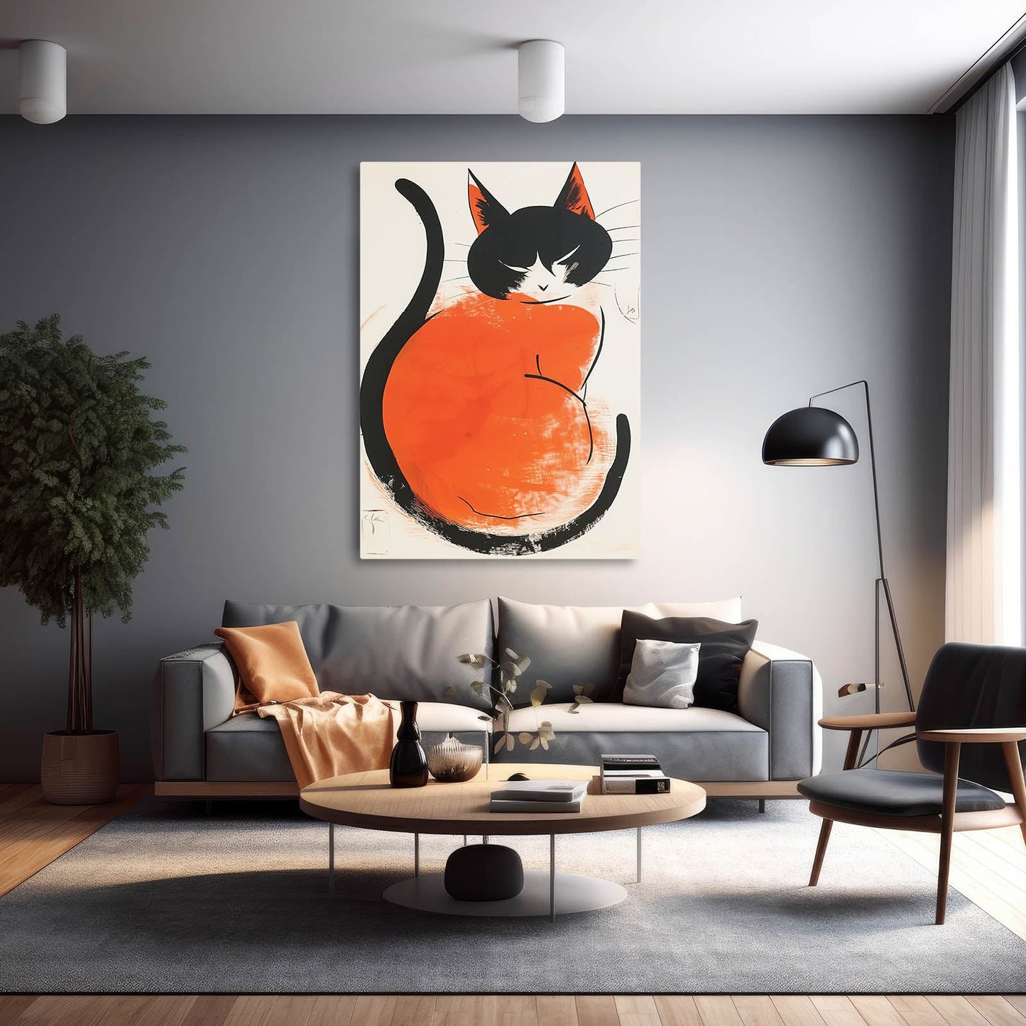 Abstract Cat Wall Art