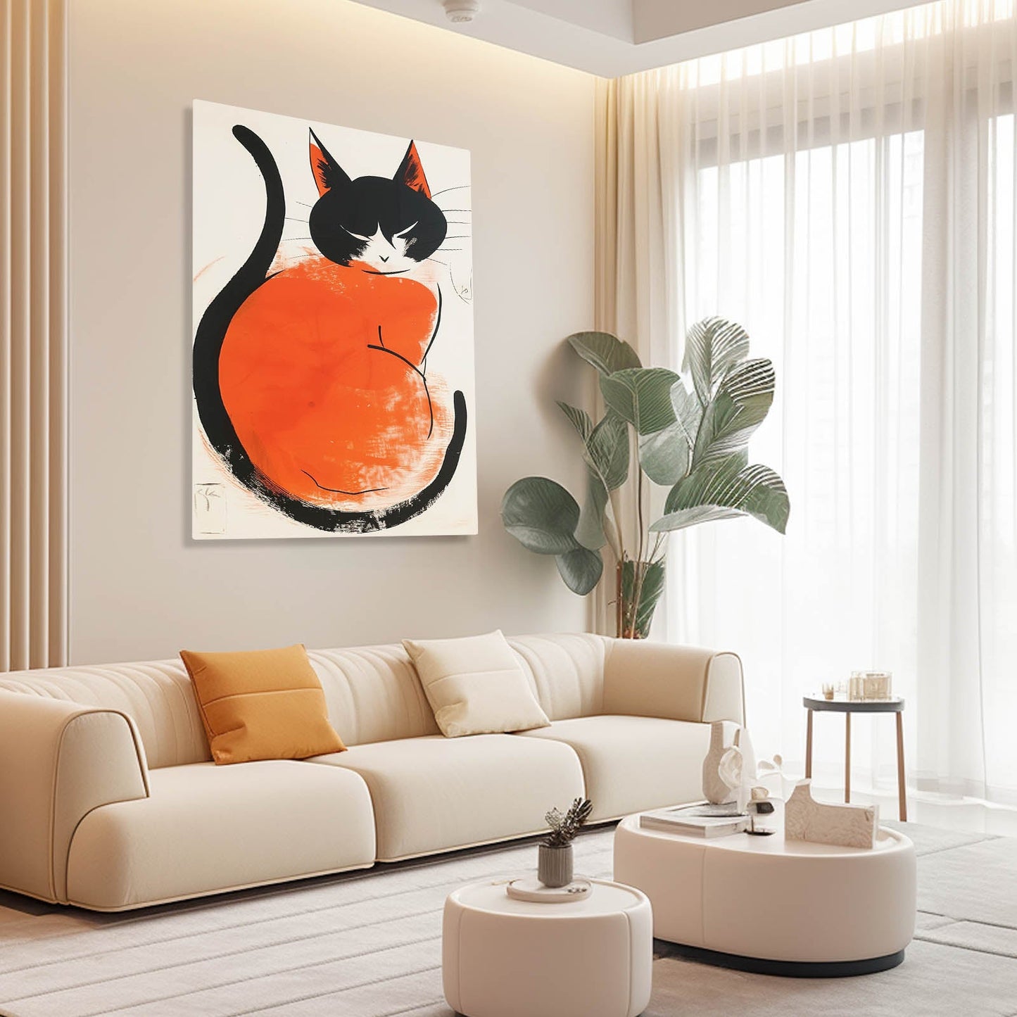 Abstract Cat Wall Art