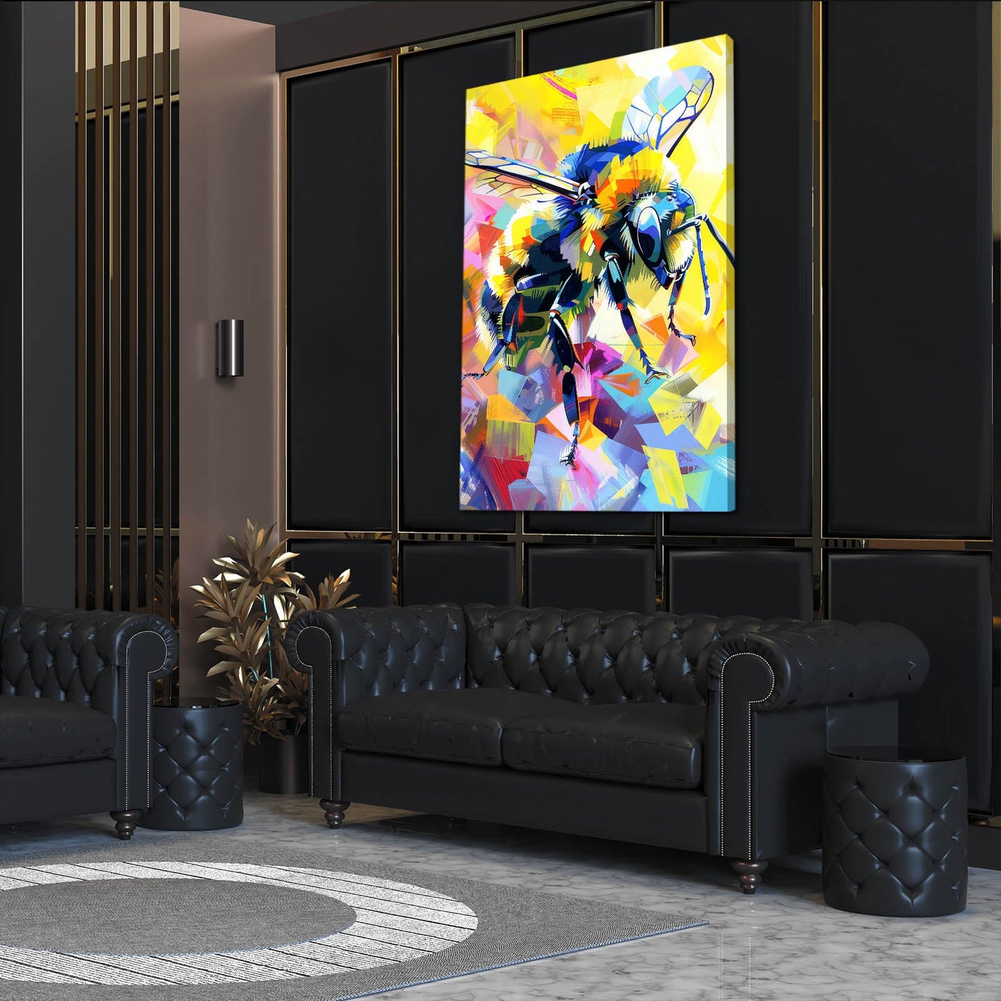 Abstract Color Bee Art