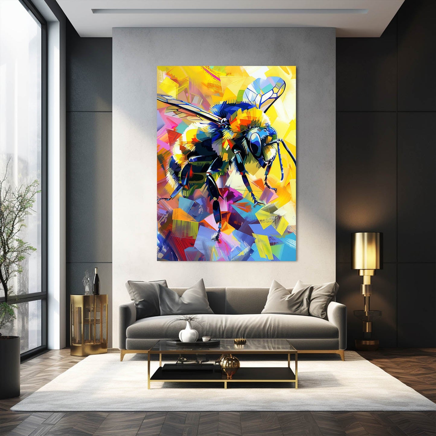 Abstract Color Bee Art