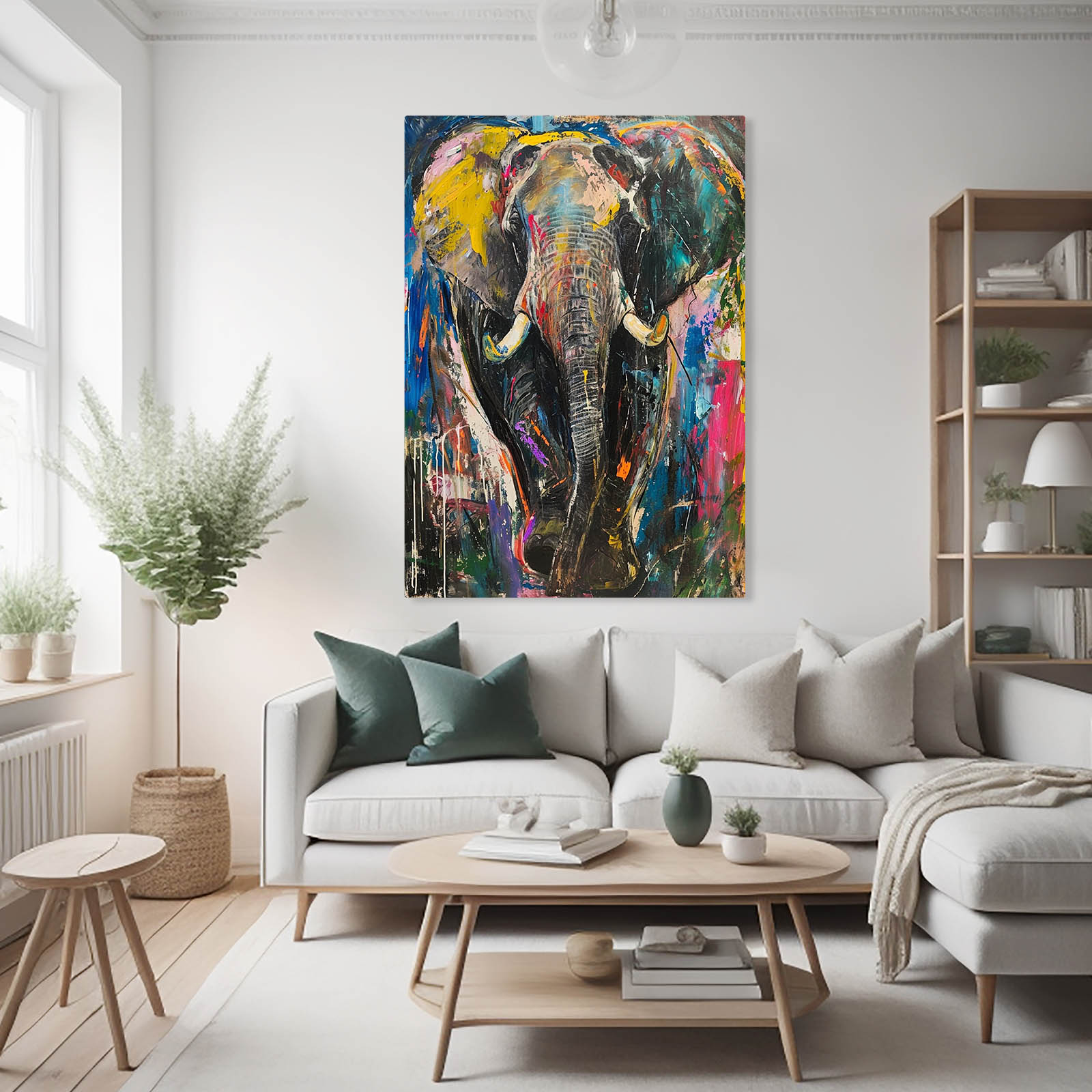 Abstract Expressionist Elephant Art