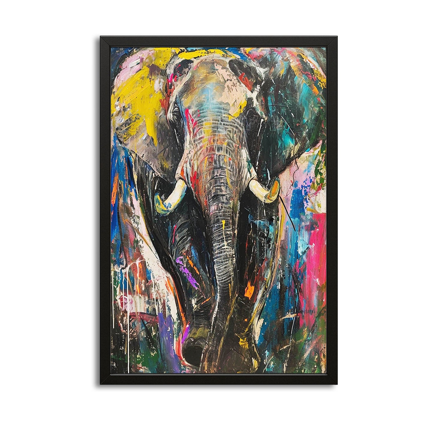 Abstract Expressionist Elephant Art
