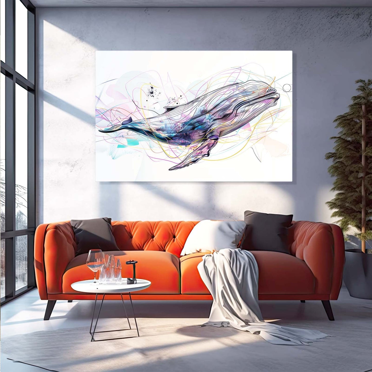 Abstract Whale Art