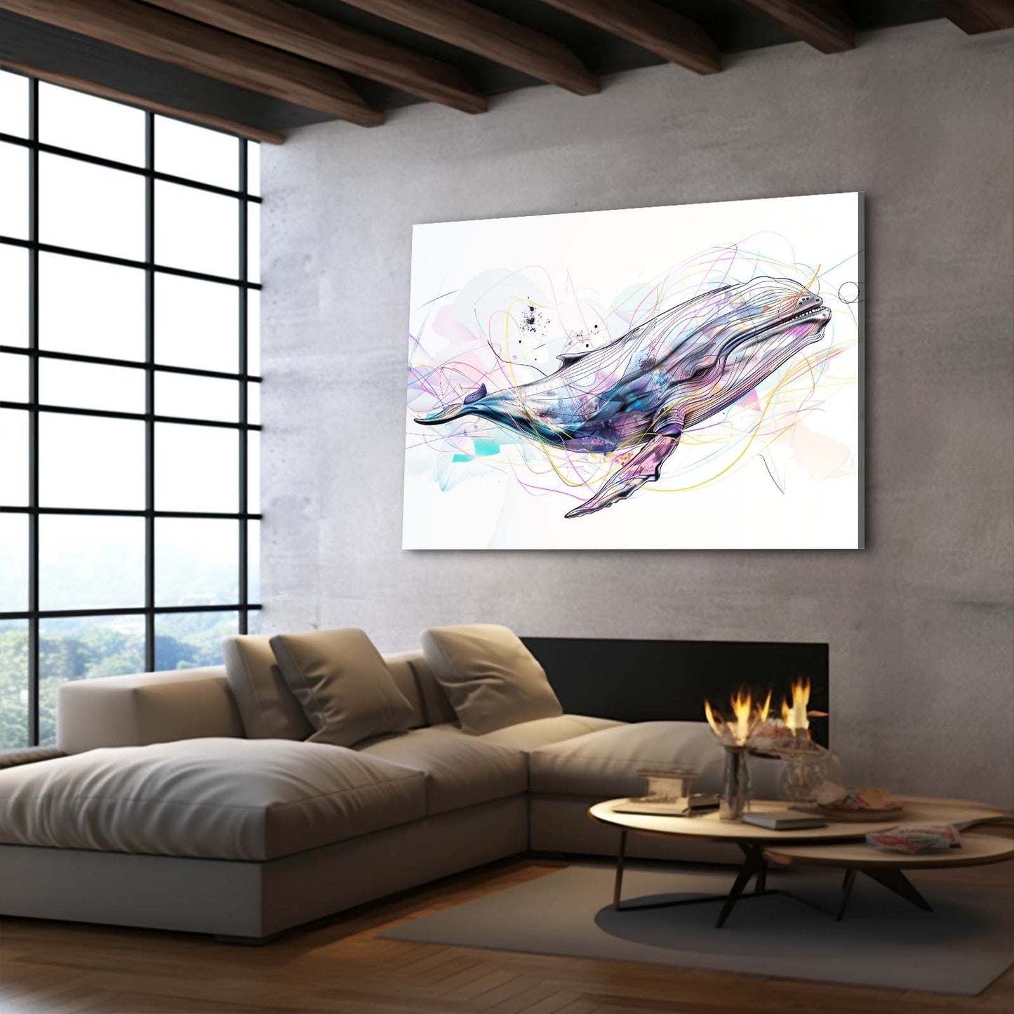 Abstract Whale Art