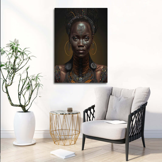 African Wall Art Decor — african art canvas print in brown tones, view 3
