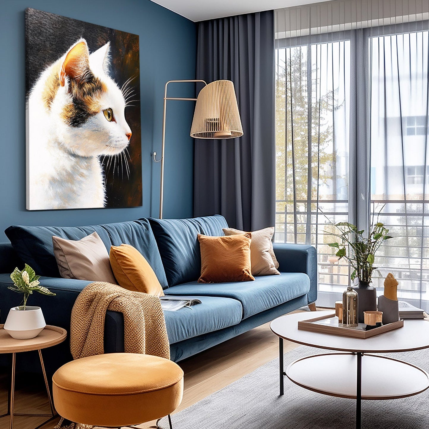 Amber Gaze Profile Cat Wall Art