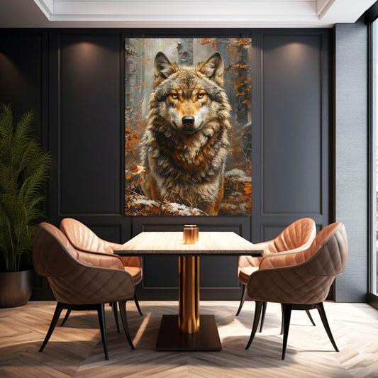 Animal Art Wolf — nature canvas print in brown tones, view 3