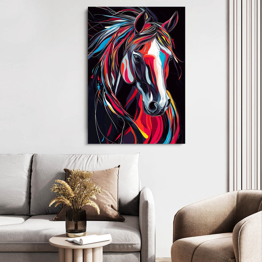 Animal Horse Canvas Art – angled canvas view on white background