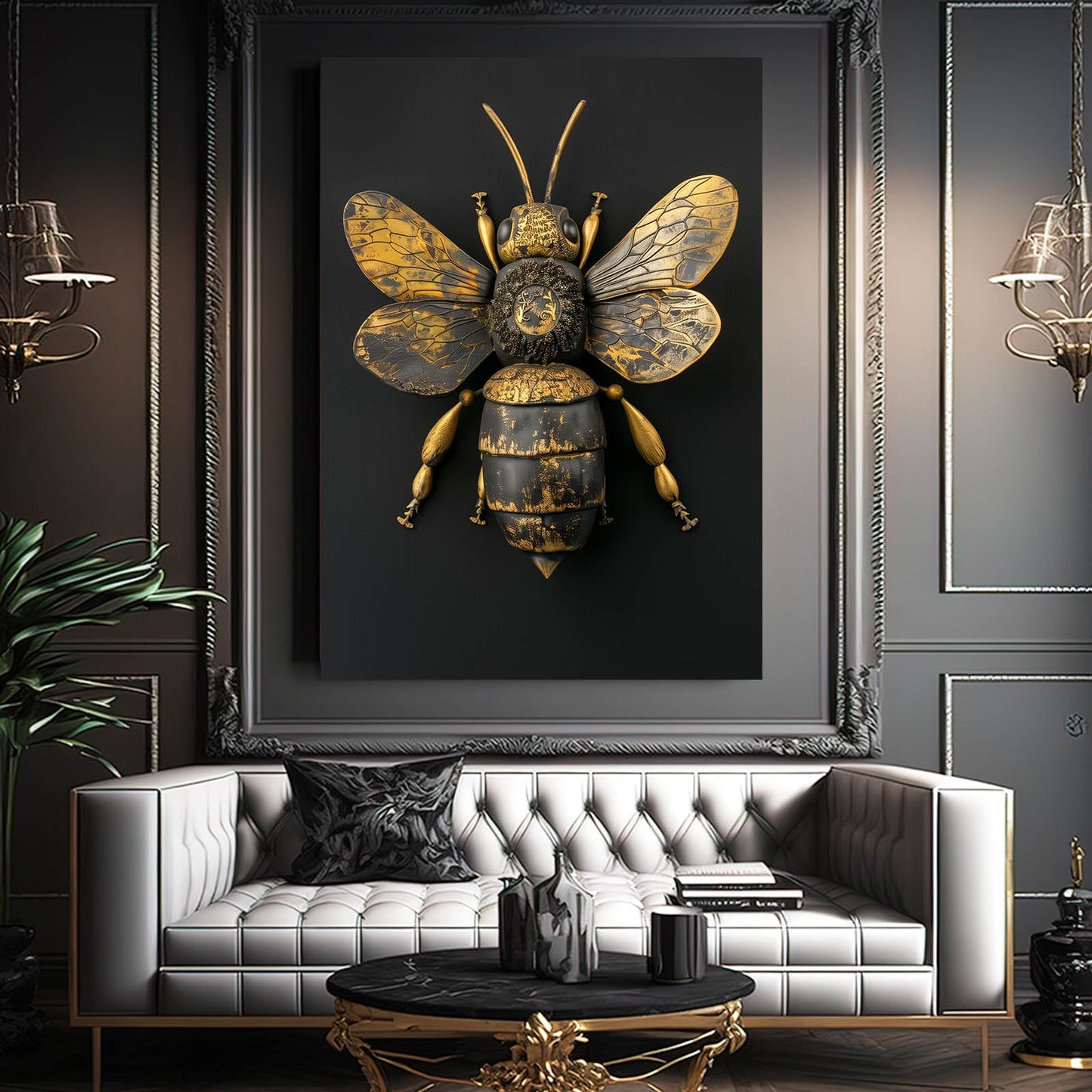 Antique Gold Bee Art