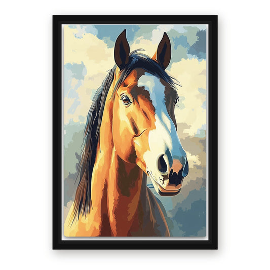 Art Deco Horse Wall Art – with Premium Black wood frame