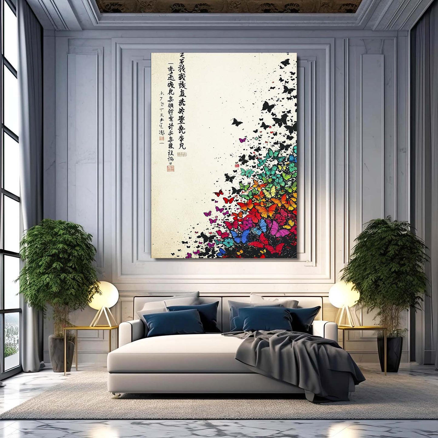 Asian Rainbow Butterfly Wall Art