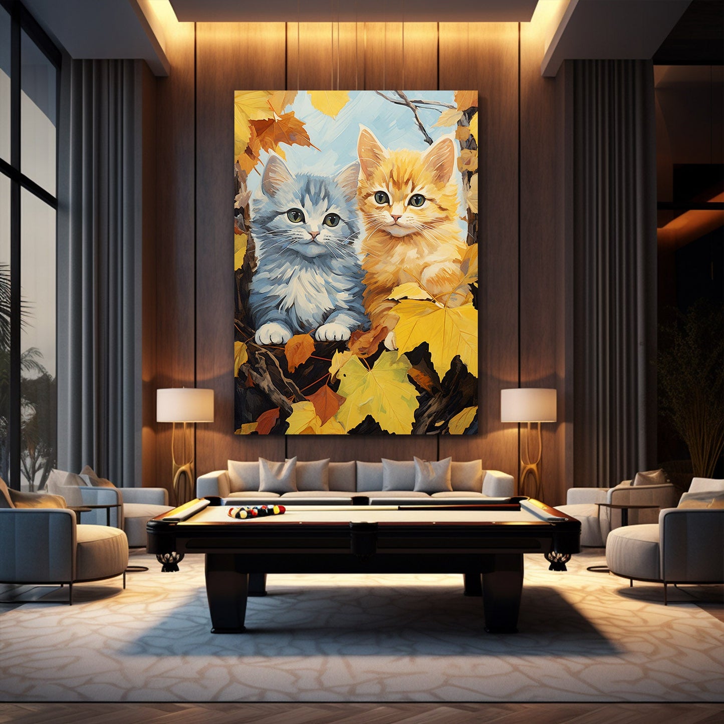 Autumn Companions Cat Wall Art