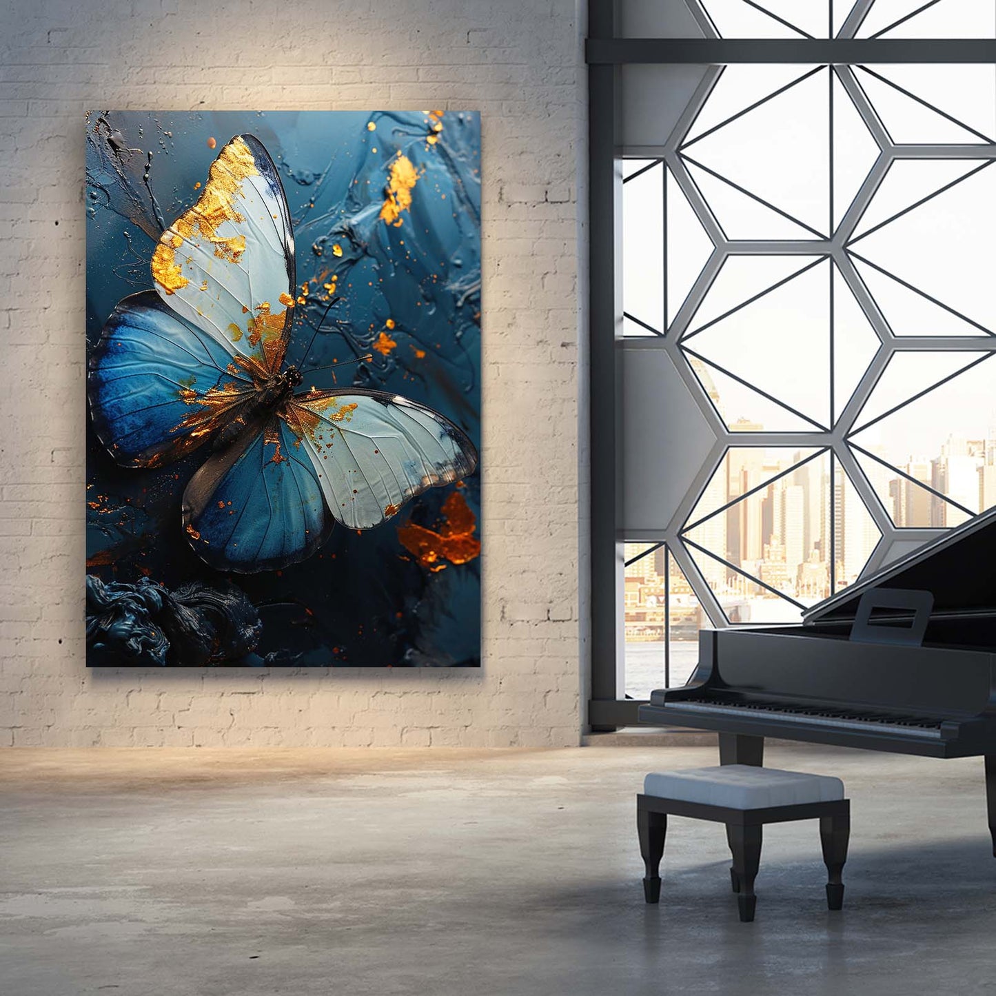Azure Gilded Butterfly Wall Art