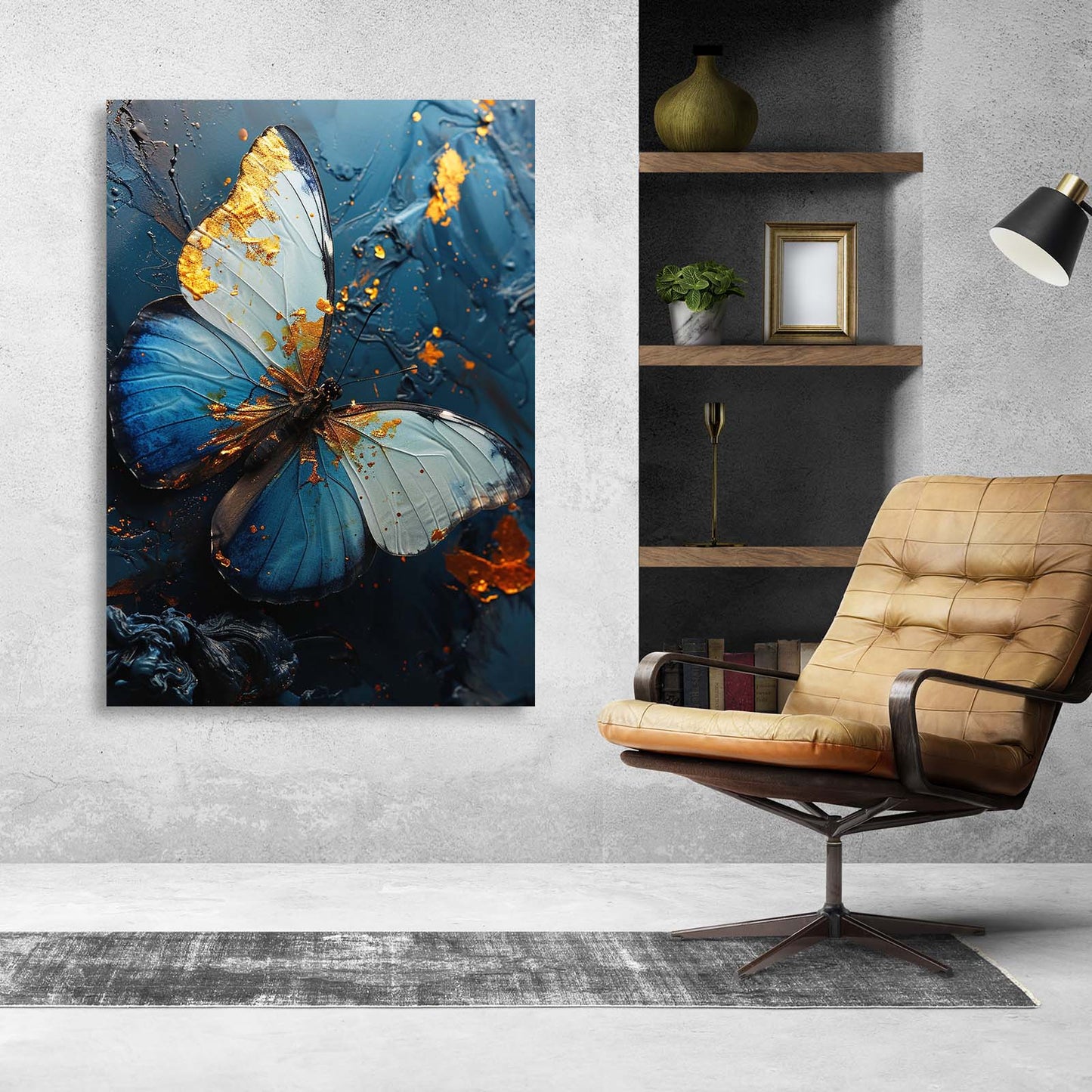 Azure Gilded Butterfly Wall Art