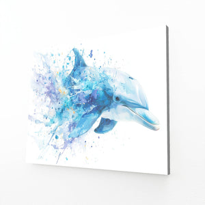 Azure Splash Dolphin Wall Art