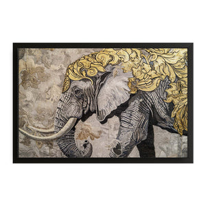 Baroque Floral Elephant Wall Art