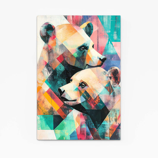 Bear Art Prints — contemporary canvas print in blue tones, canvas print on white background
