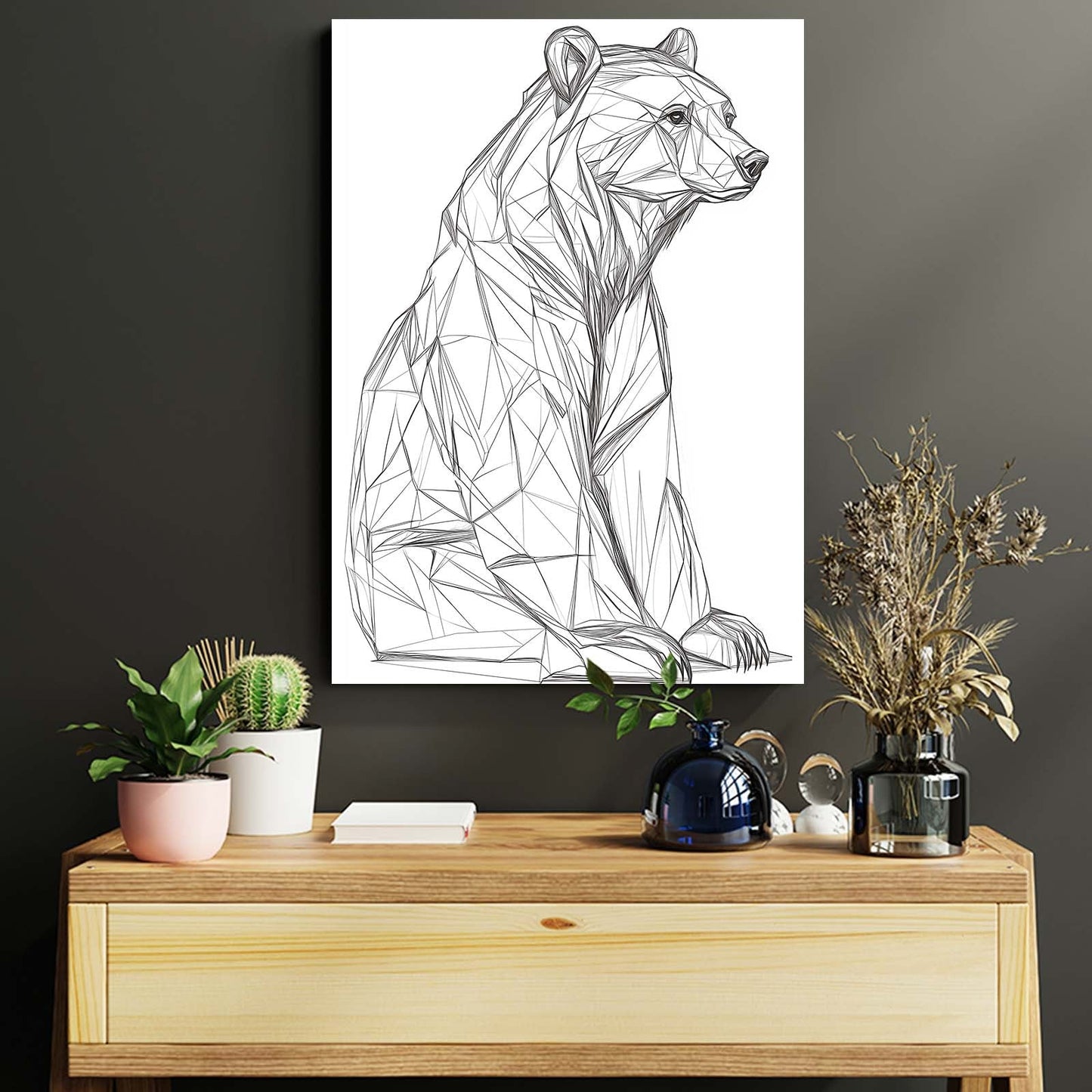 Bear Line Art Tattoo