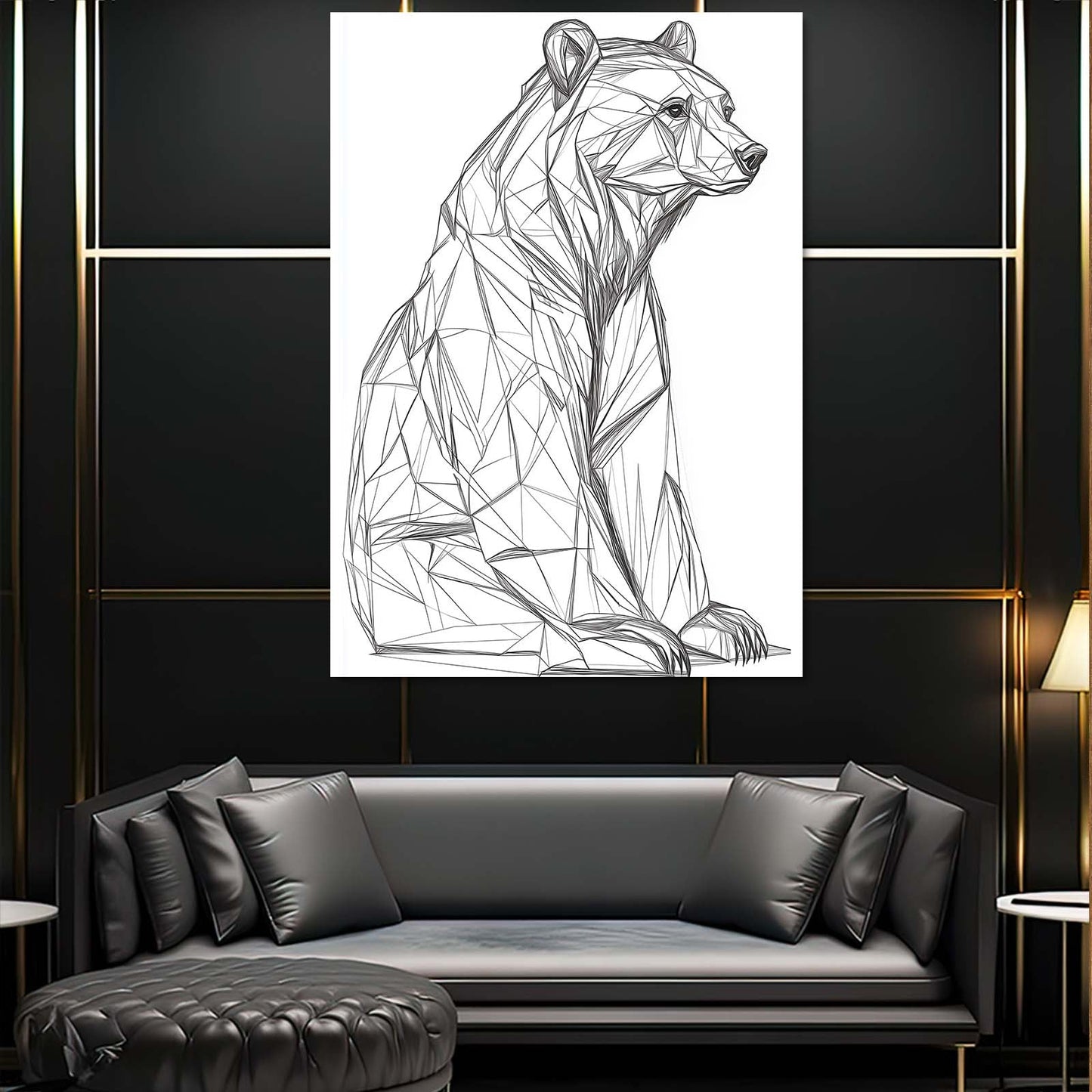 Bear Line Art Tattoo