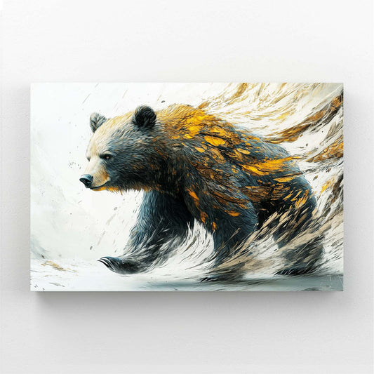 Bear Spirit Art — abstract canvas print in white tones