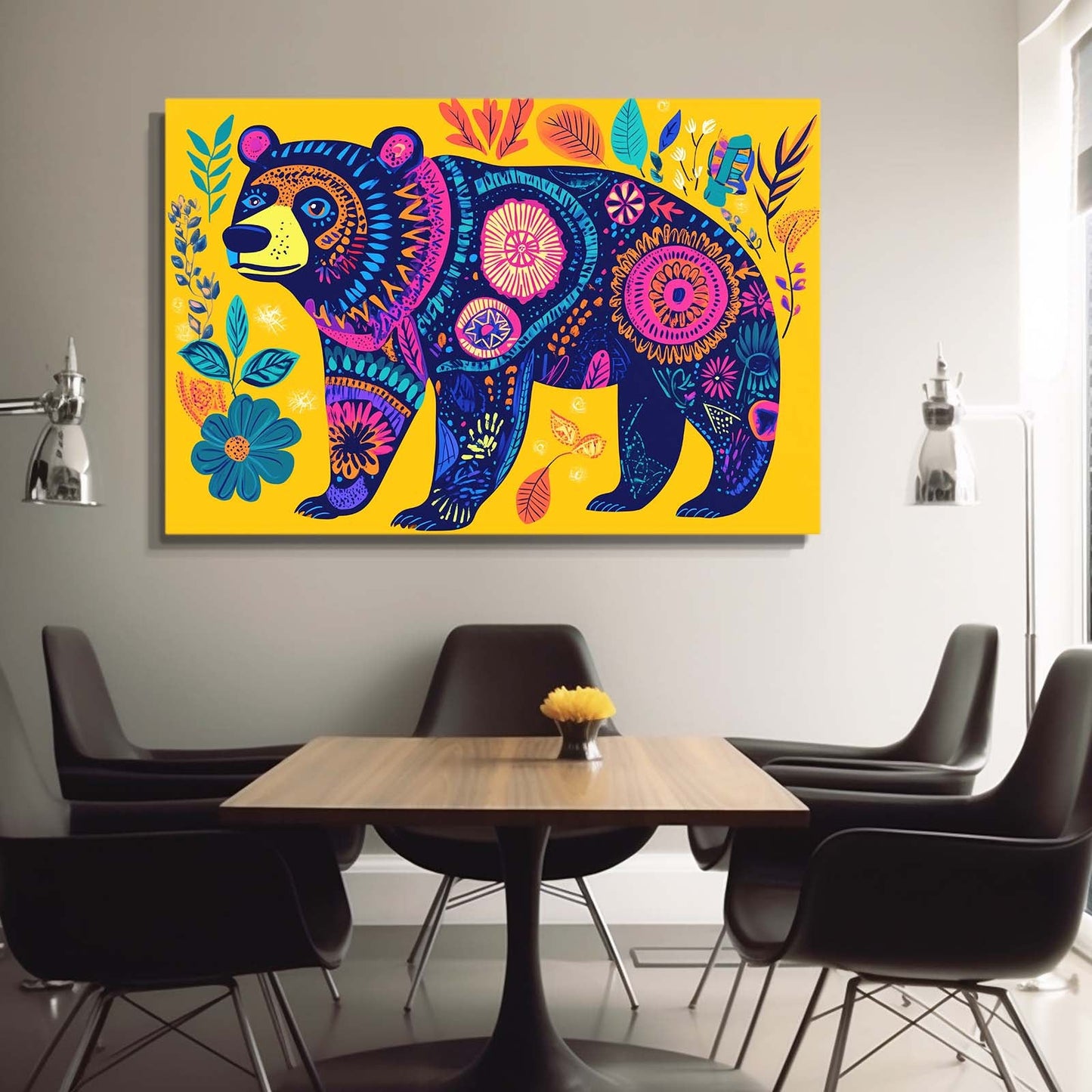 Bear Wall Art Yellow