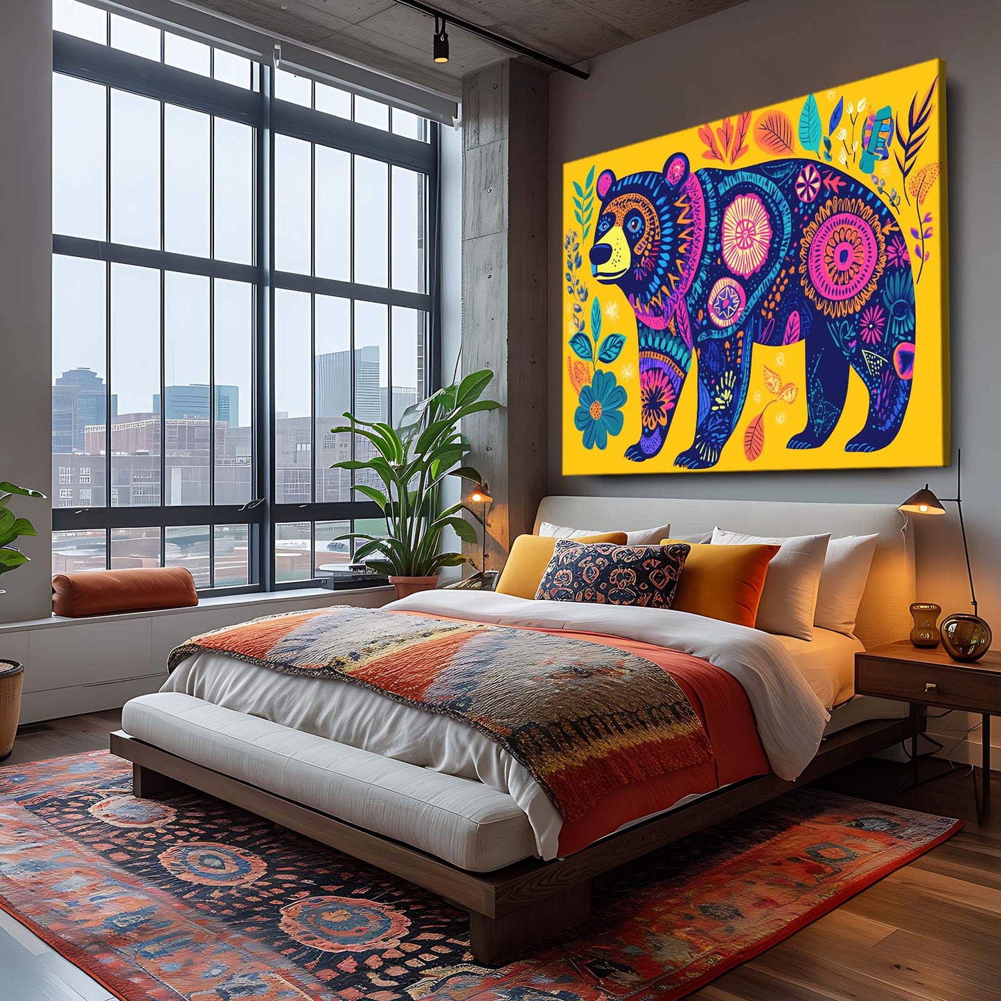 Bear Wall Art Yellow
