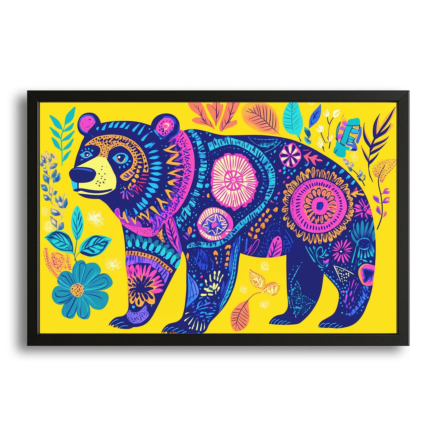 Bear Wall Art Yellow