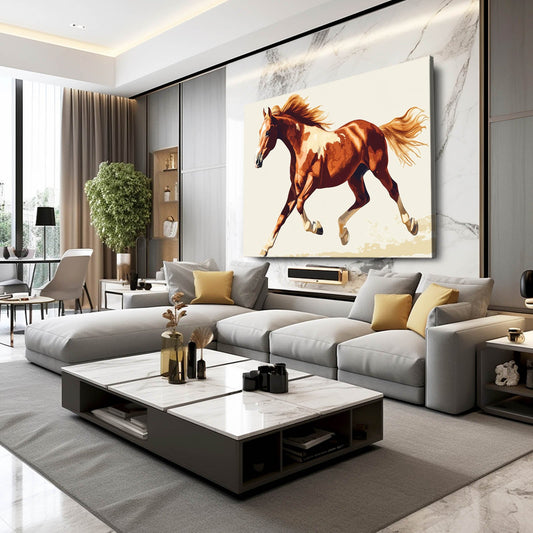 Bedroom Horse Wall Art – angled canvas view on white background