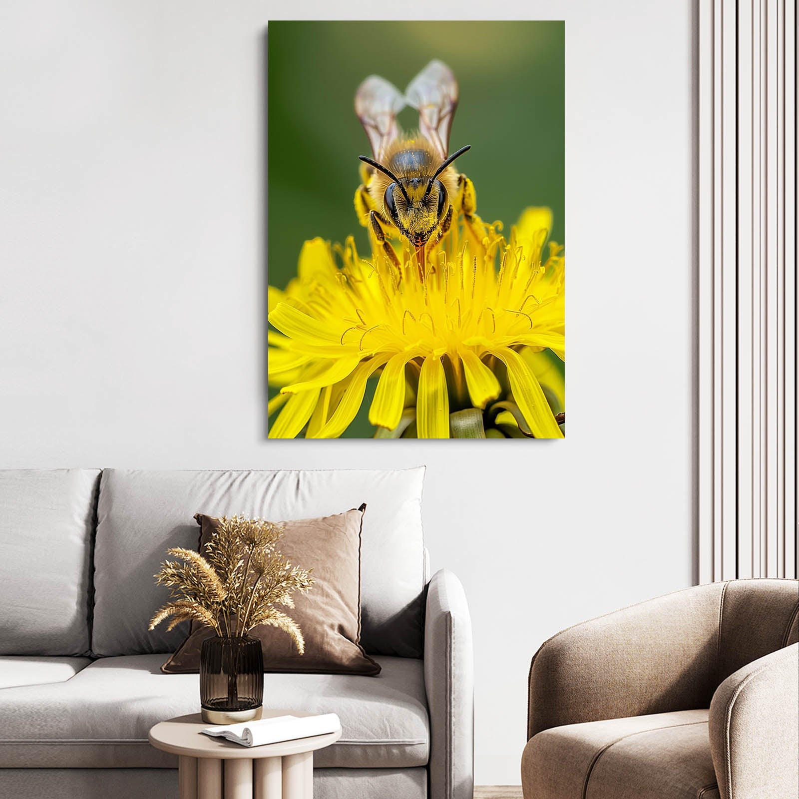 Bee On Dandelion Art