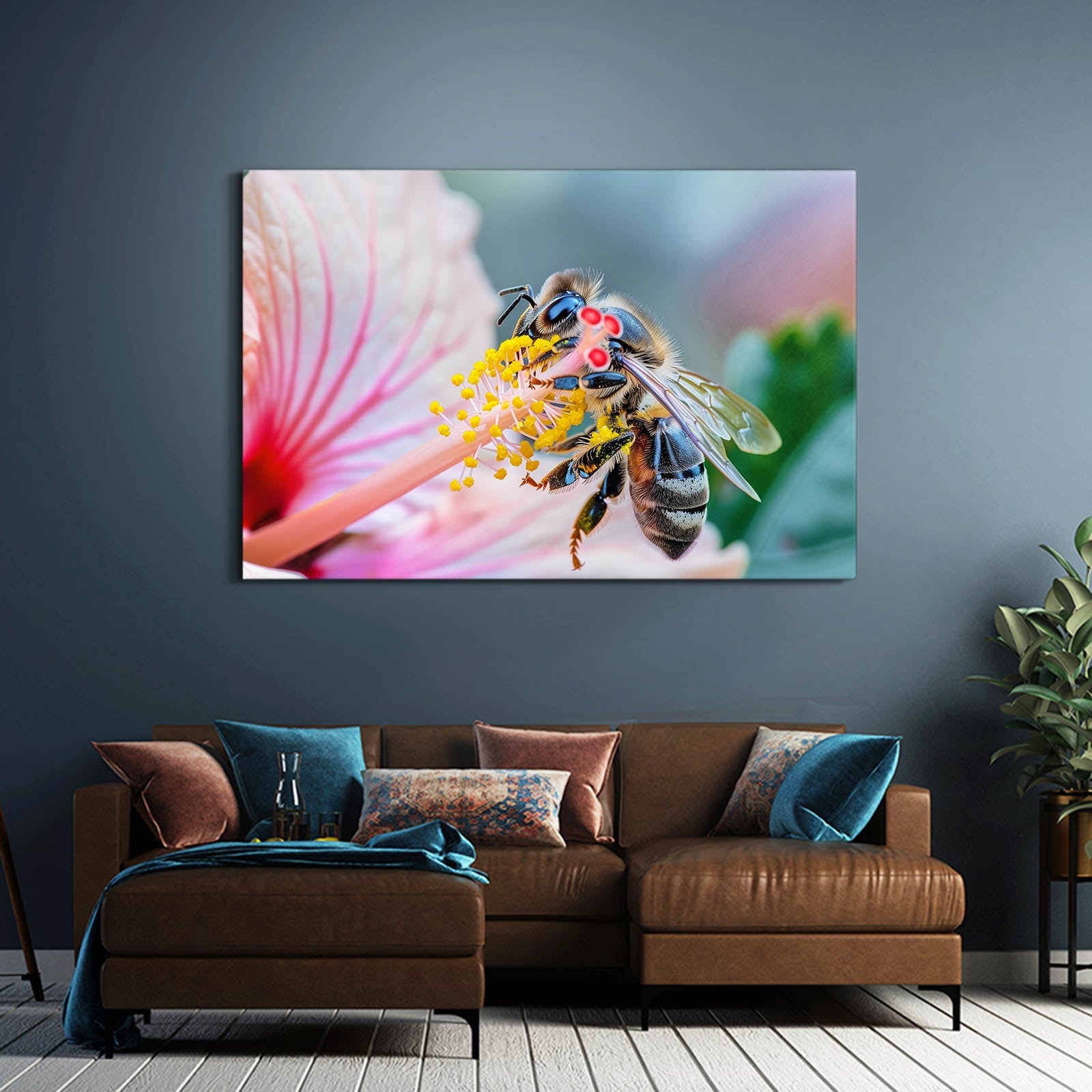 Bee On Hibiscus Art