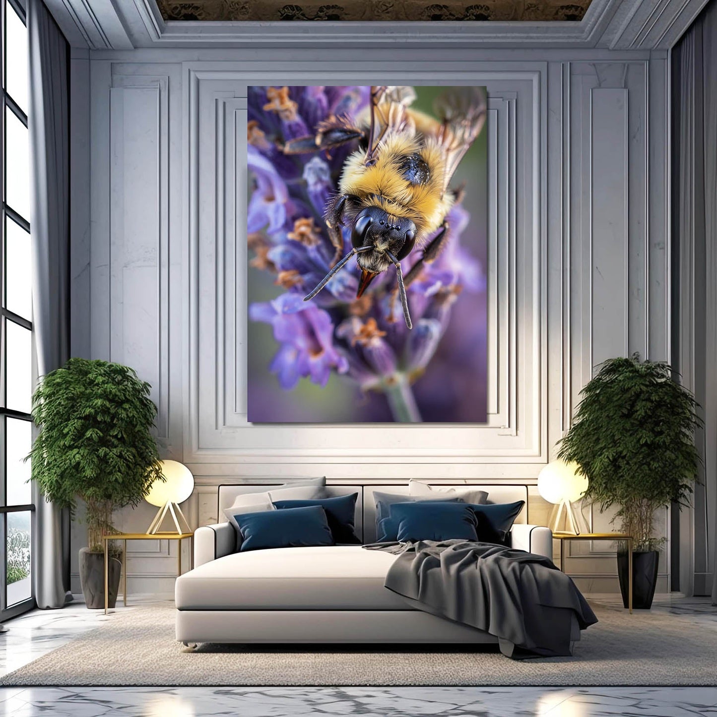 Bee On Lavender Art