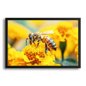 Bee On Marigold Art