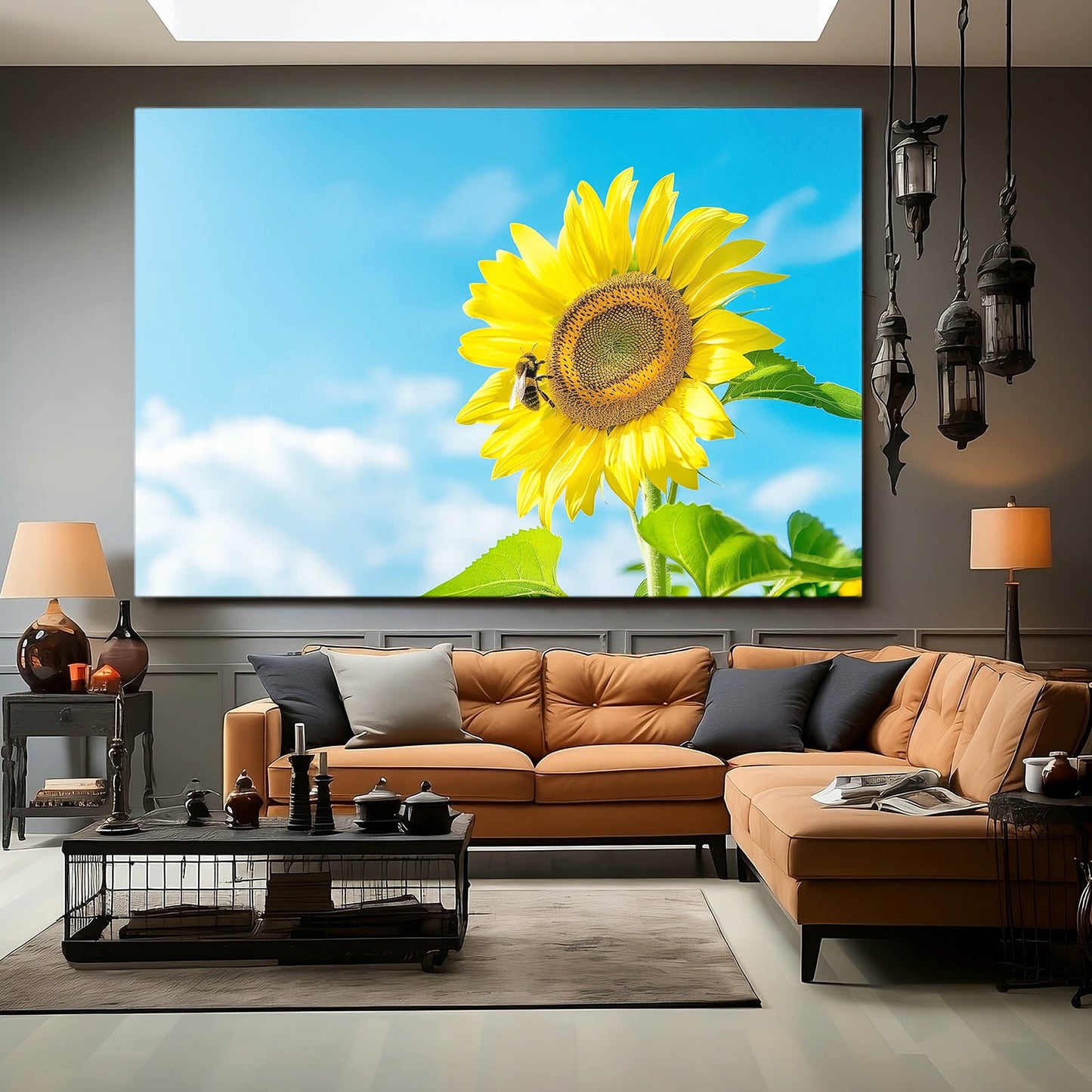 Bee On Sunflower Art