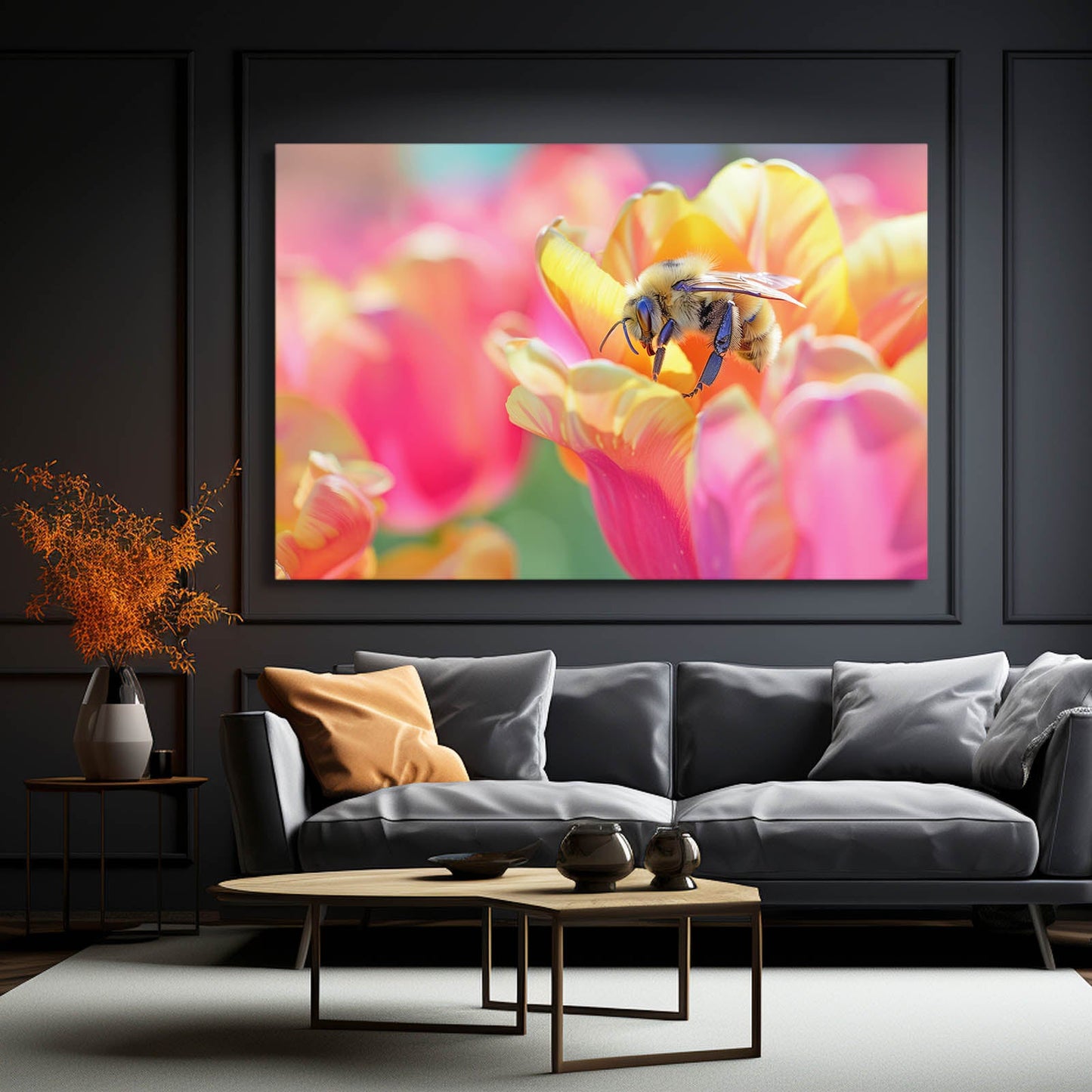 Bee On Tulip Art