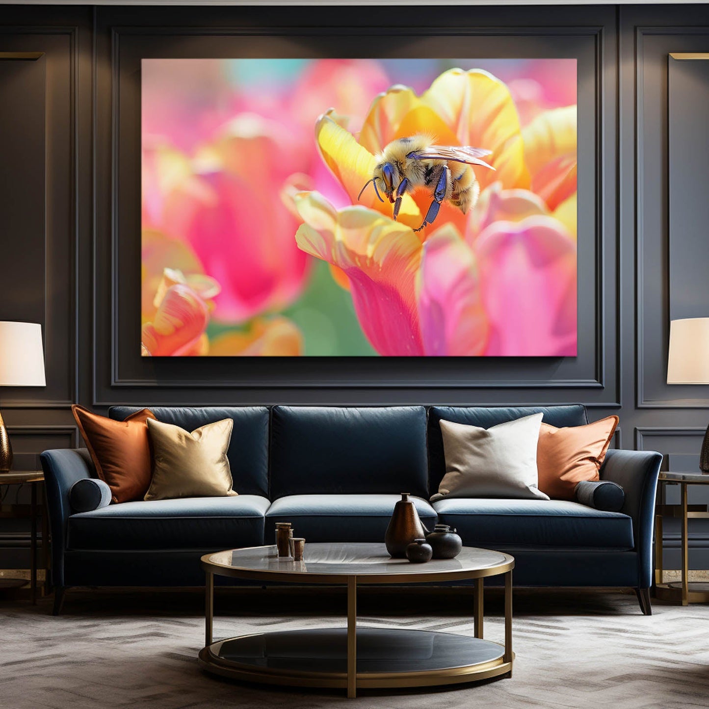 Bee On Tulip Art