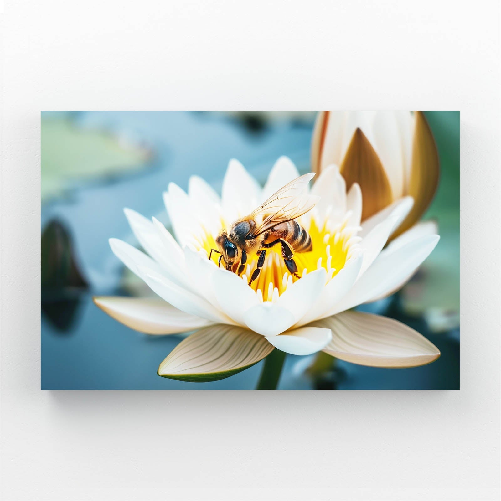 Bee On Water Lily Art