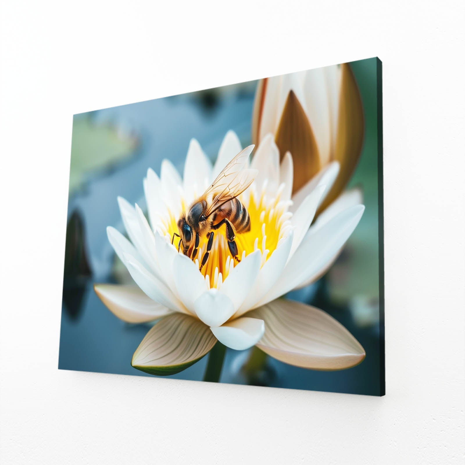 Bee On Water Lily Art