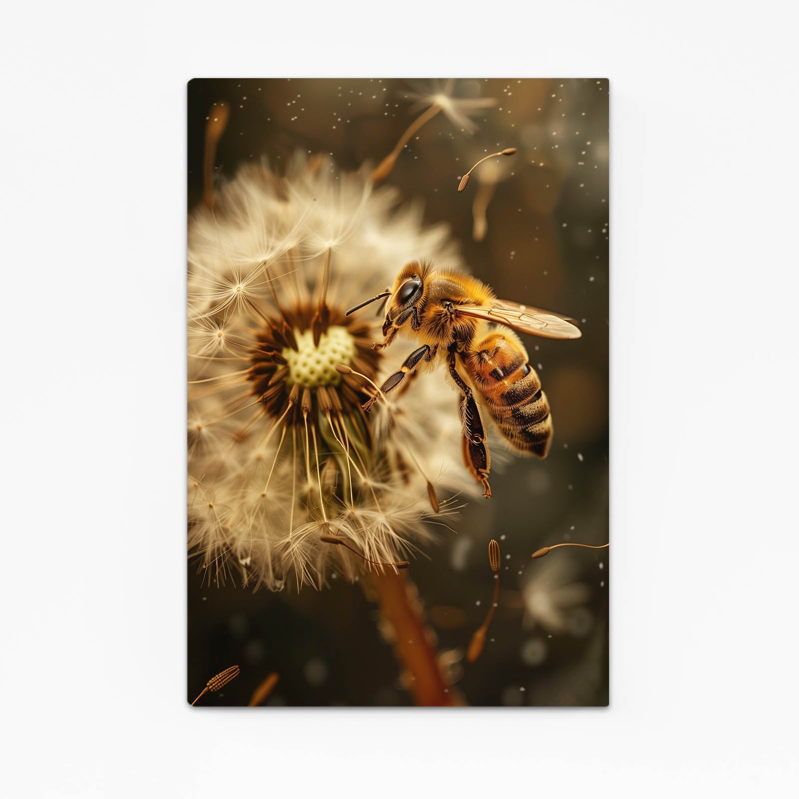 Bee With Dandelion Seeds Art