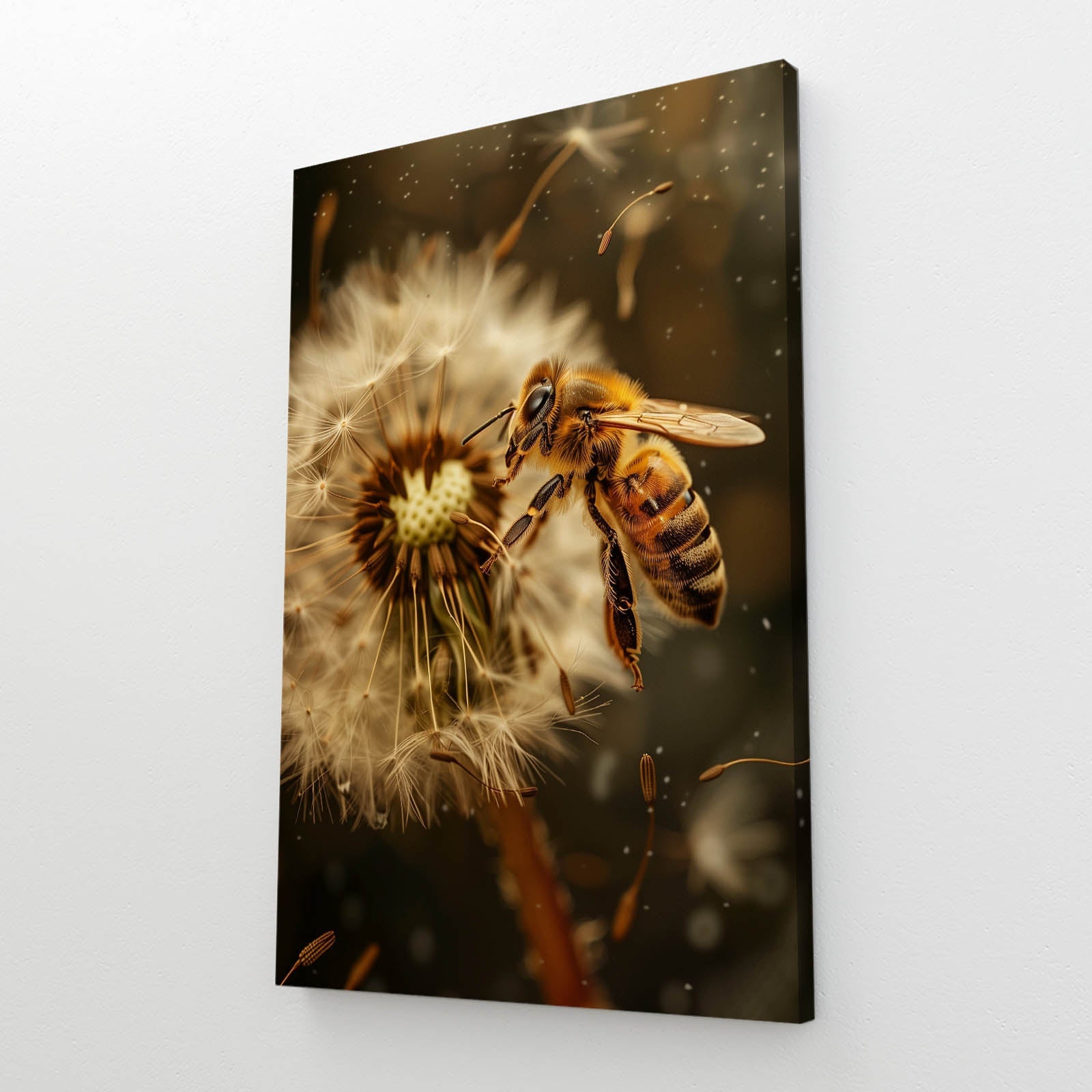Bee With Dandelion Seeds Art