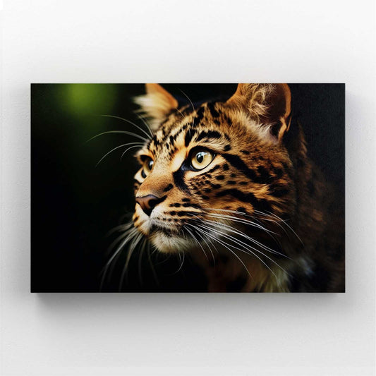 Big Cat Wall Art — photography canvas print in brown tones