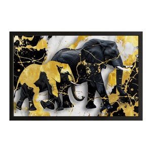 Black And Gold Elephant Art