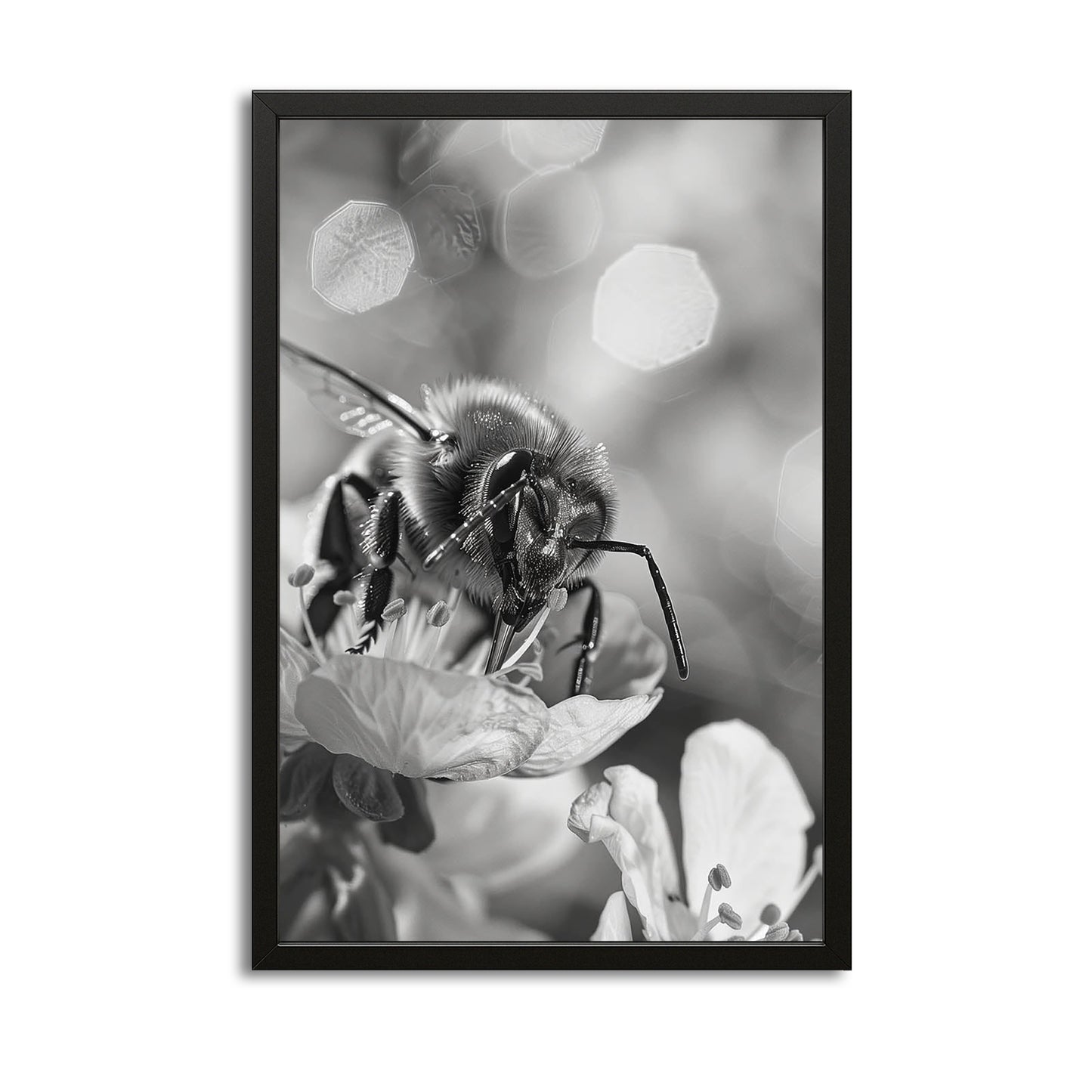 Black And White Bee Art