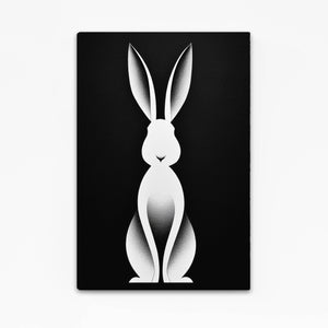 Black And White Bunny Canvas