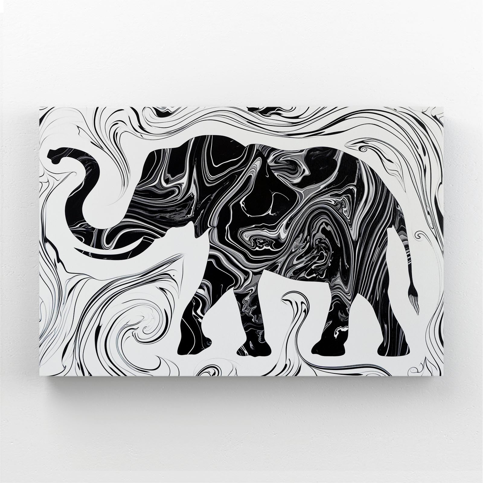 Black And White Elephant Art