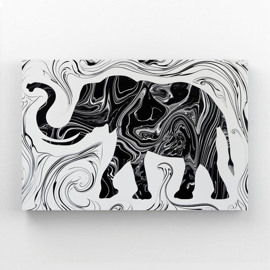 Black And White Elephant Art