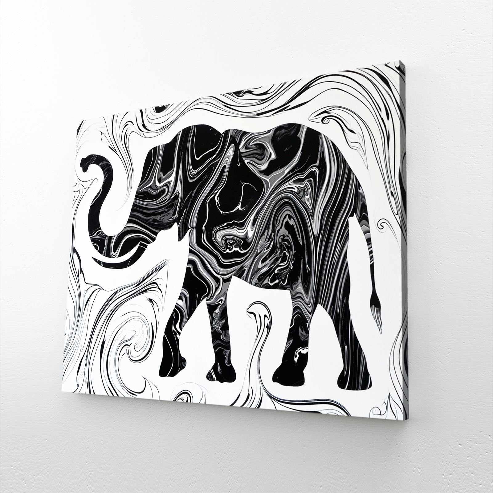 Black And White Elephant Art