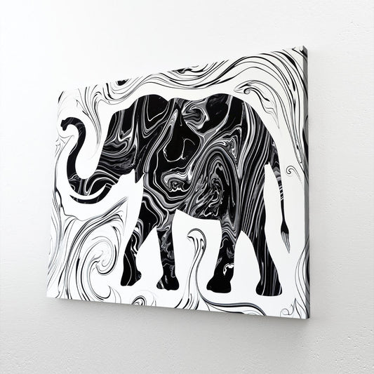 Black And White Elephant Art